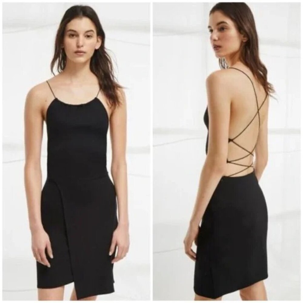 French Connection Black Strappy Back Mini Dress